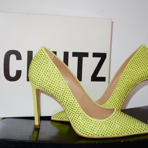 Schutz Lou Lime Green Crystal Pump - Picture 2 of 8
